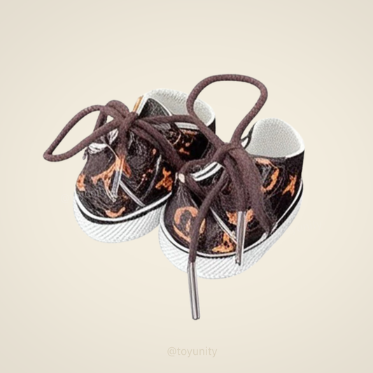 POP MART The Monsters Labubu Fashion Dress- LV style Dark Brown Colour Shoes MY FUNBOX