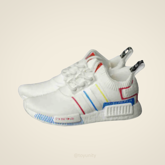 Mini Knit Runner Sneakers – White Multicolor Stripes ToyUnity