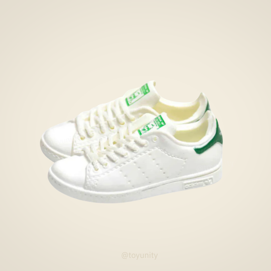 Mini Sneakers – Classic Court Style (White/Green) ToyUnity