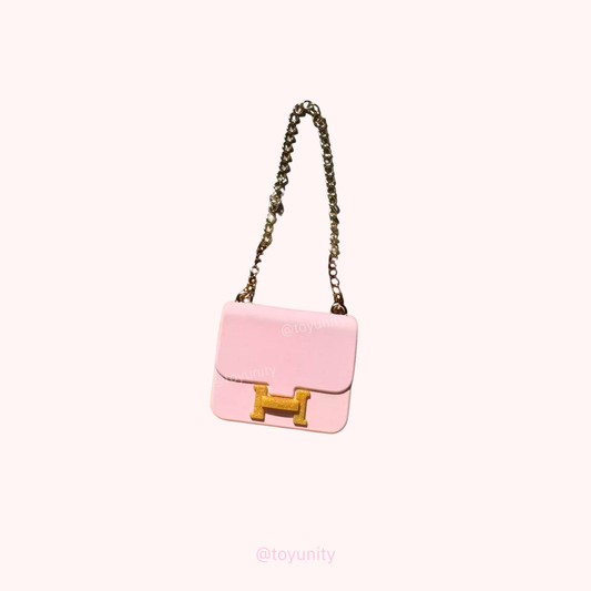 Mini Pink H-Logo Shoulder Bag for Collectible Dolls – Playful Elegance ToyUnity