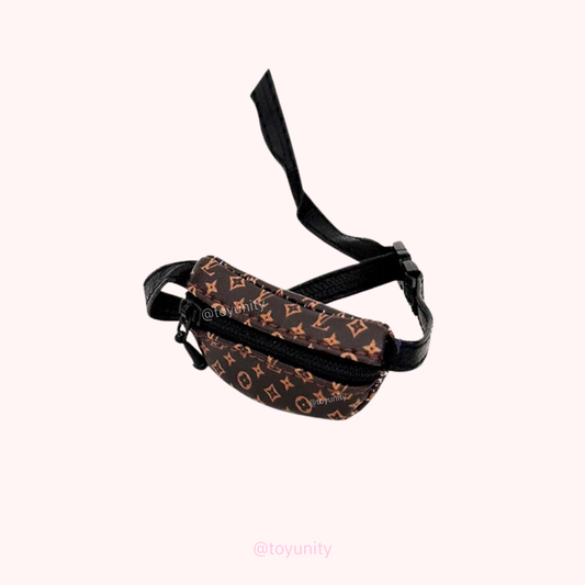 Mini Brown Monogram Belt Bag for Collectible Dolls – Versatile Crossbody Style ToyUnity