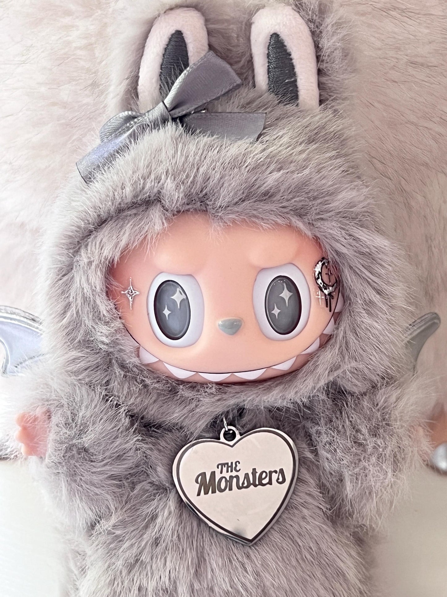 Custom labubu Doll Original Red Black Wing Grey Sliver wing handmade modification | Limited RARE - ToyUnity