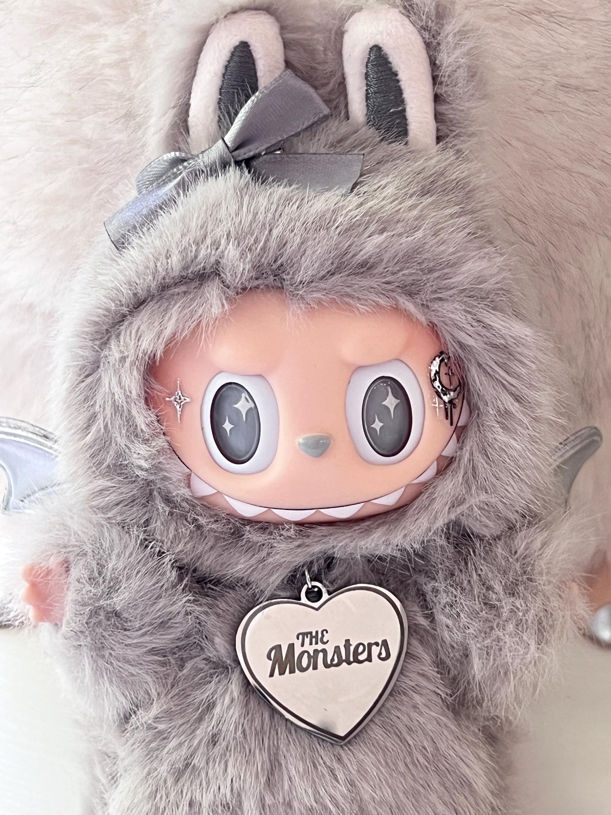 Custom labubu Doll Original Red Black Wing Grey Sliver wing handmade modification | Limited RARE - ToyUnity
