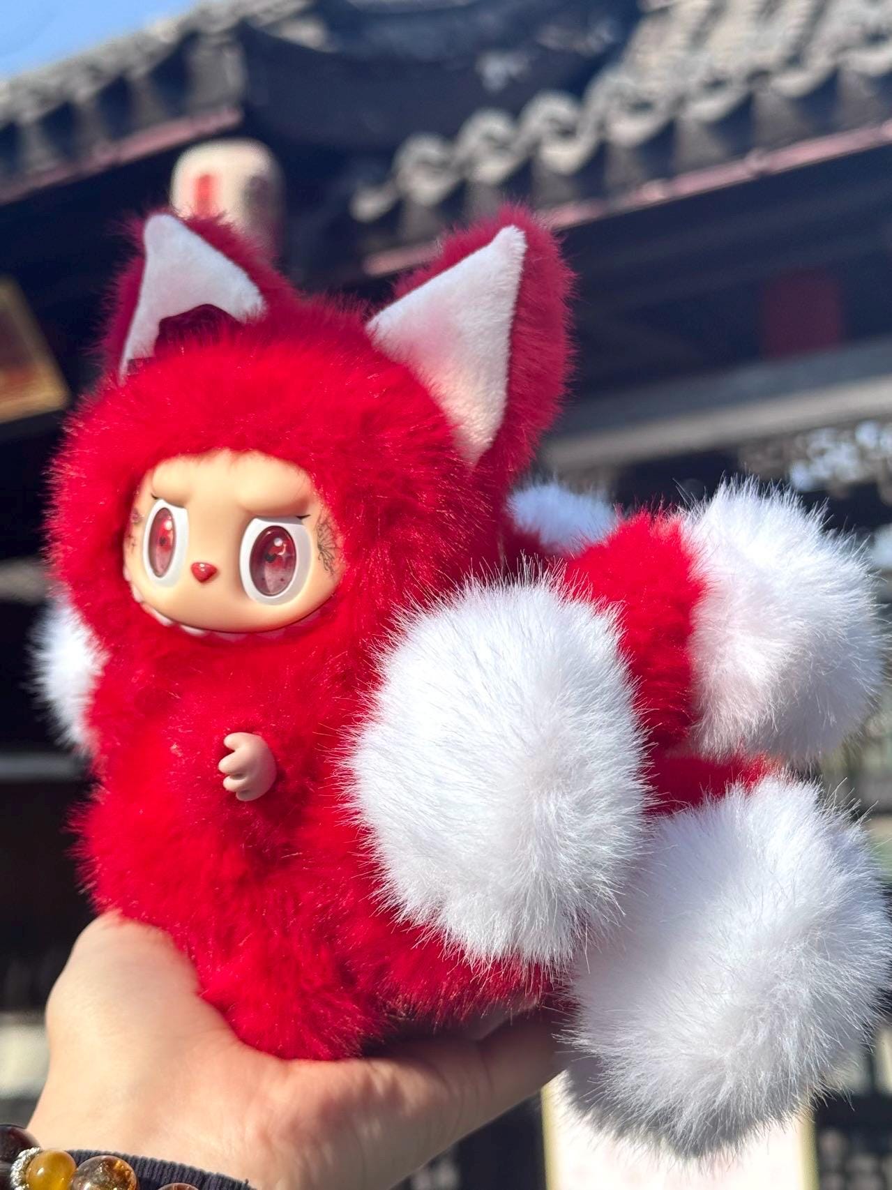 labubu Doll Original red nine tail fox Handmade Modification