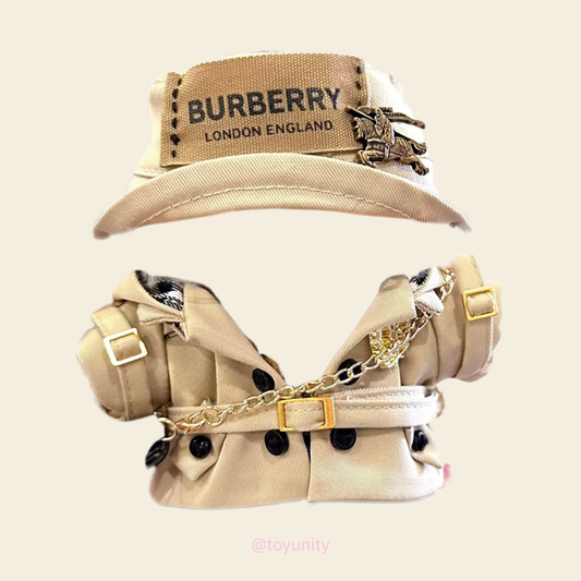 2-Piece Trench Outfit Set for Collectible Dolls – Hat & Coat ToyUnity