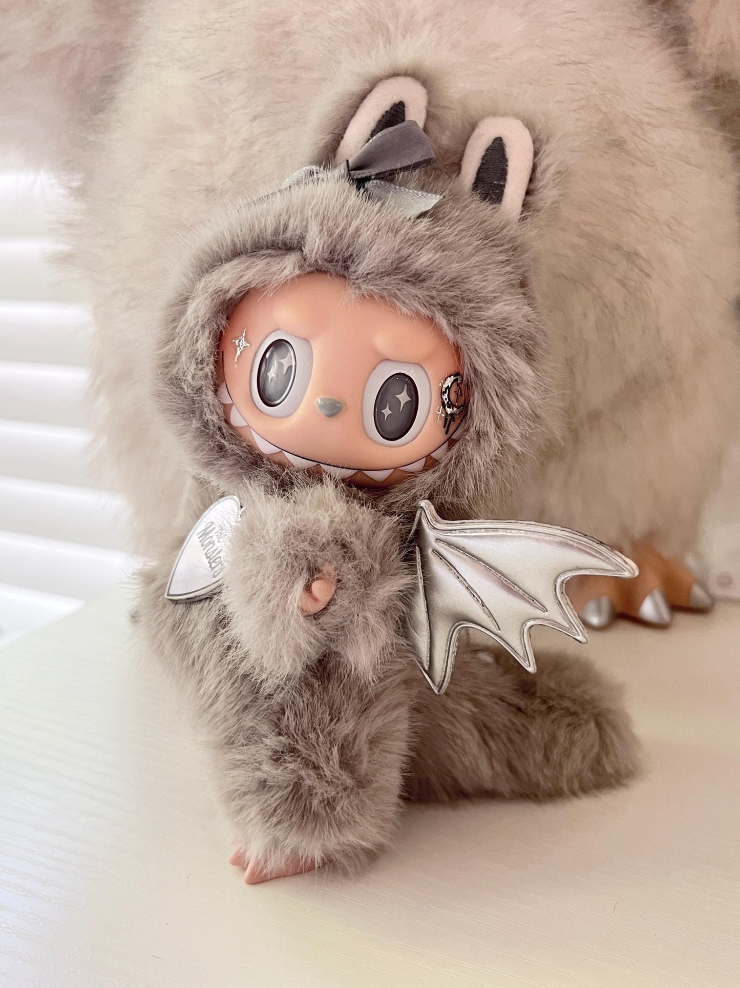 Custom labubu Doll Original Red Black Wing Grey Sliver wing handmade modification | Limited RARE - ToyUnity