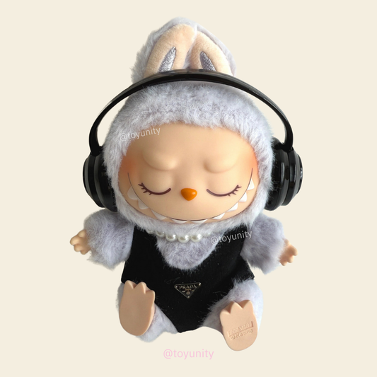 Black Summer Set for Collectible Dolls – Headphones, Pearl Necklace & Swimsuit Outfit ToyUnity