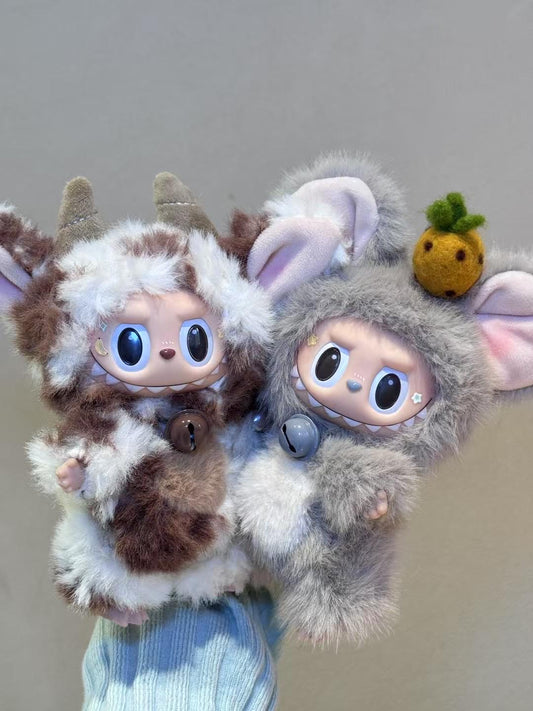 Custom labubu Doll Original cow mouse  Handmade Modification | Limited RARE | DIY (Copy)