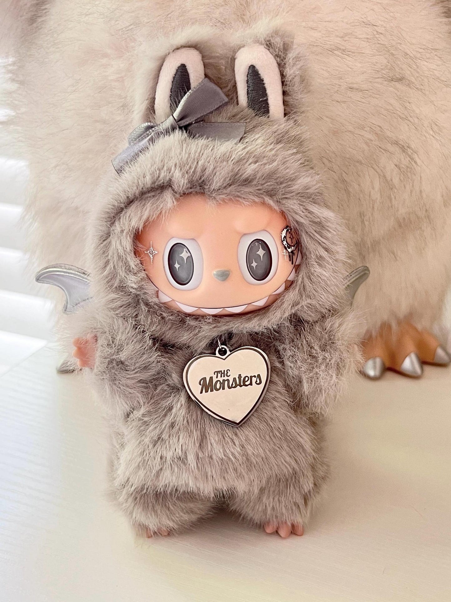 Custom labubu Doll Original Red Black Wing Grey Sliver wing handmade modification | Limited RARE - ToyUnity