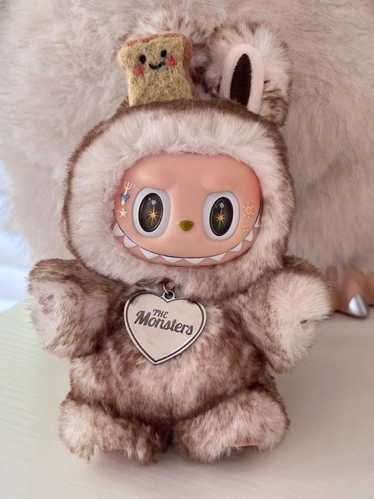 Custom labubu Doll Original  brown bread Handmade Modification | Limited RARE