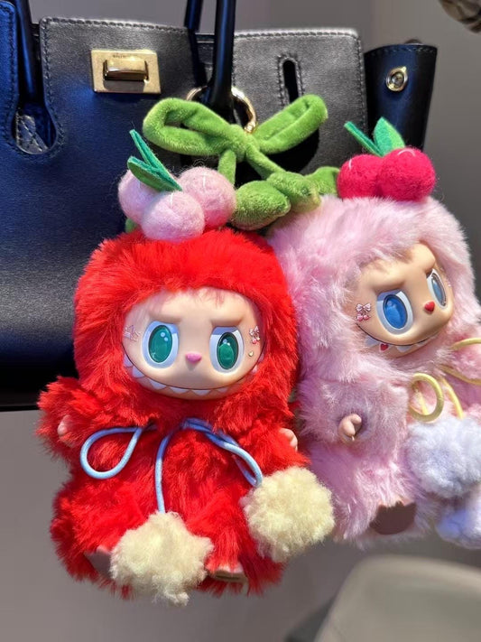 labubu Doll Original pink red cherry handmade modification