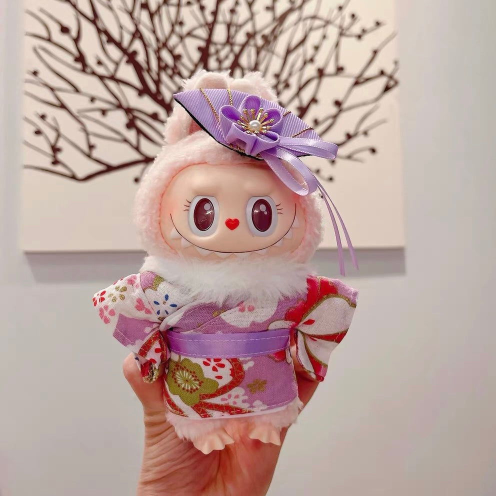 POP MART The Monsters Labubu Fashion Dress - Japanese Style Purple Kimono(Pre-order 1 -2 weeks arrive)