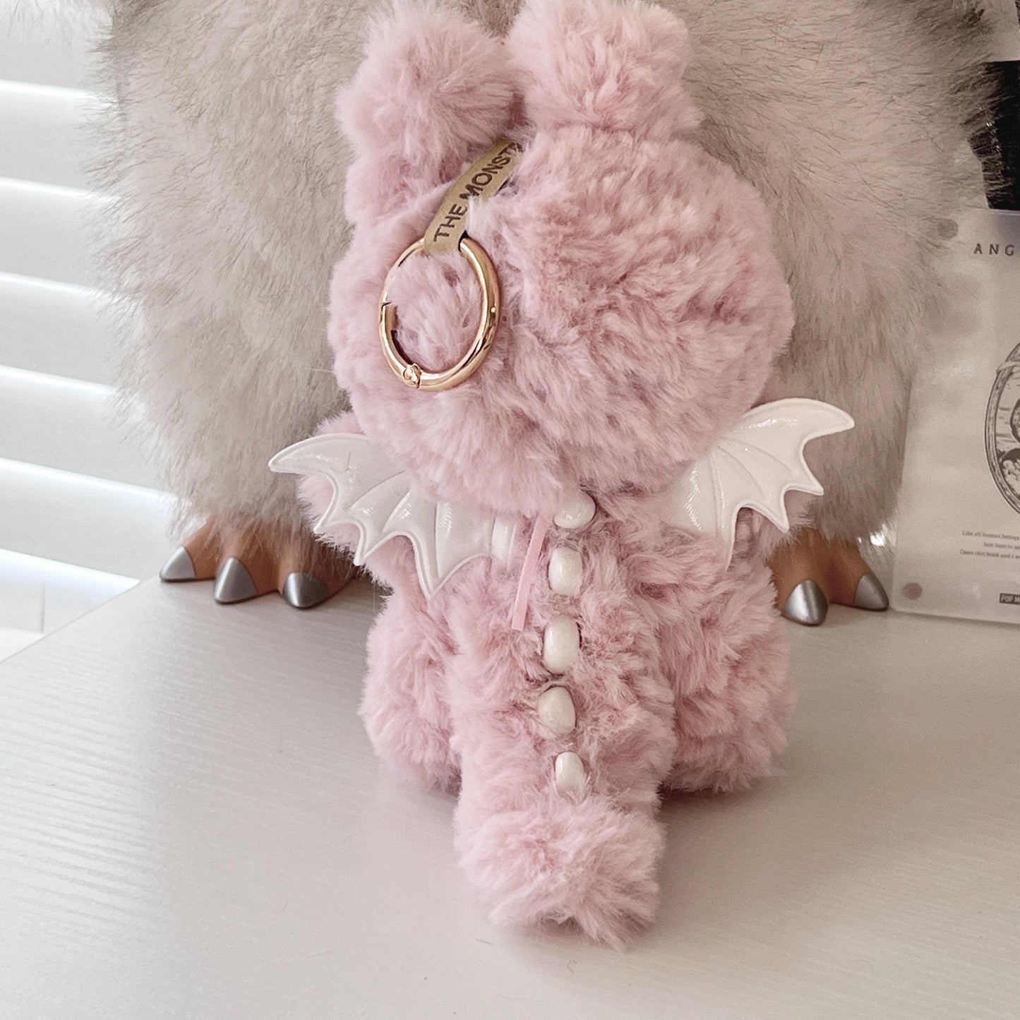 Custom labubu Doll Original fluffy Pink Bow wings Handmade Modification | Limited RARE - ToyUnity