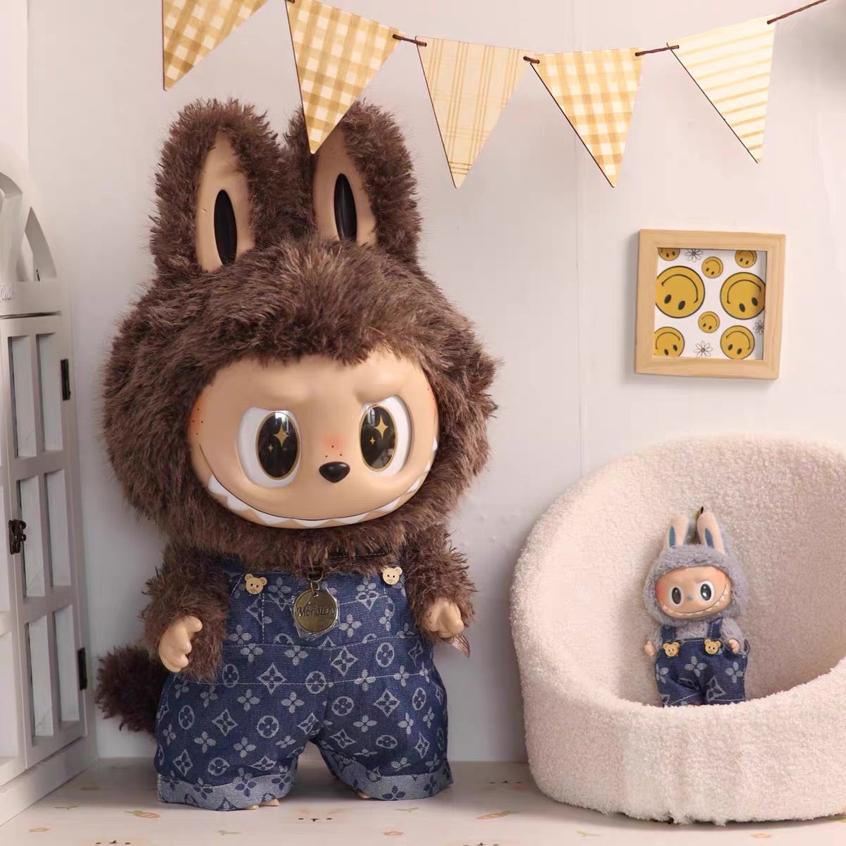POP MART ZIMOMO 58CM Fashion Dress - LV Style Denim overalls - ToyUnity