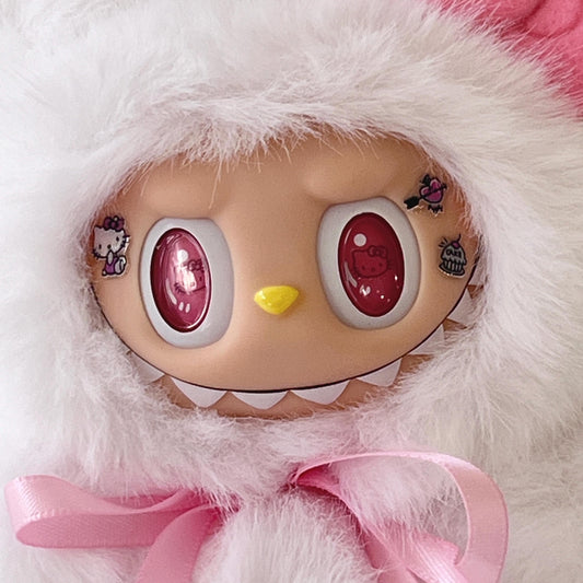 Custom labubu Doll Original Kitty Cat Bow Handmade Modification | Limited RARE