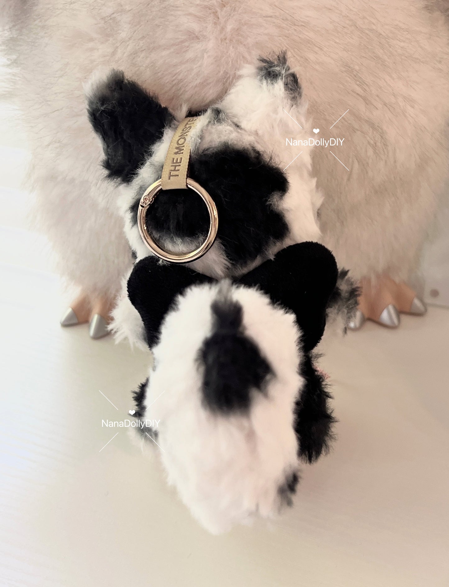 Custom labubu Doll Original pink bow butterfly eyes Handmade Modification | Limited RARE | DIY - ToyUnity