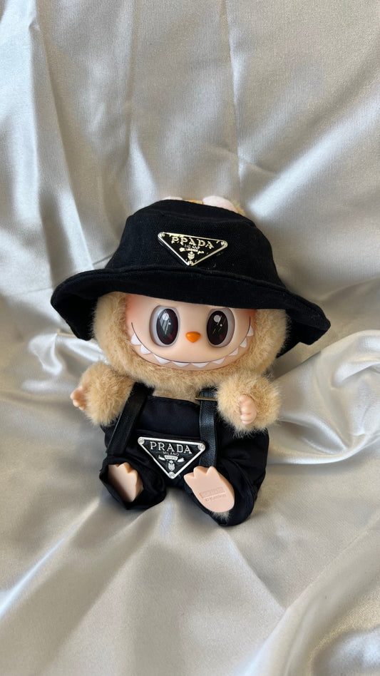 Labubu Designer-Inspired Bucket Hat and Bag Set - Black - ToyUnity