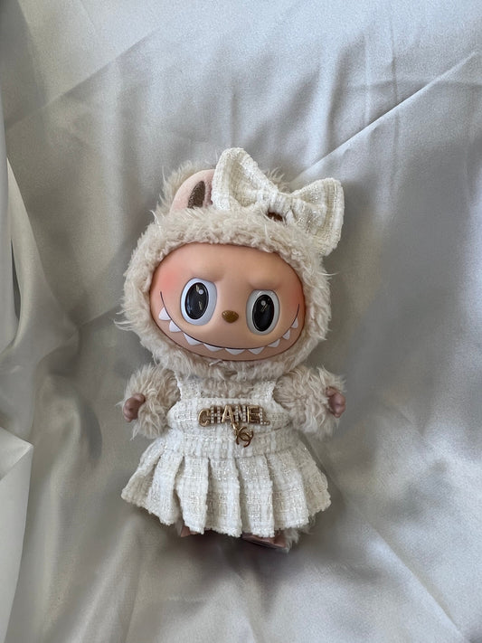 Labubu Ivory Tweed Dress Set with Bow - ToyUnity