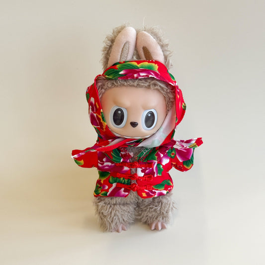 Labubu Red Floral Jacket Set - Chinese Unc Inspired - ToyUnity