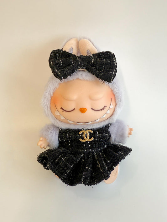 Labubu Haute Couture Black Tweed Dress Set - Coco Inspired - ToyUnity