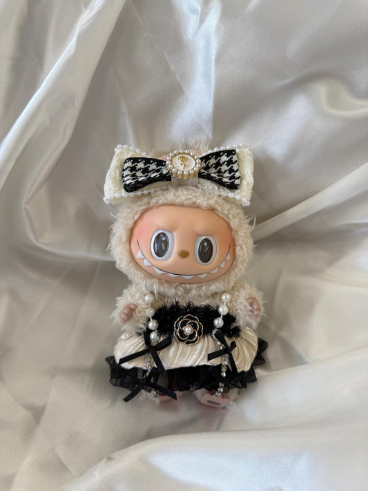 Labubu Luxury Fashion Costume - Cream & Black Haute Couture Set - ToyUnity