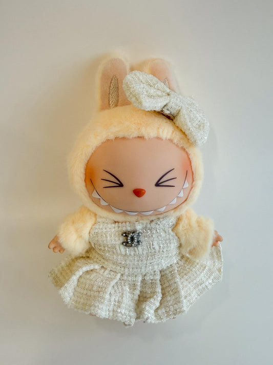 Labubu Haute Couture Cream Tweed Dress Set - Coco Inspired - ToyUnity
