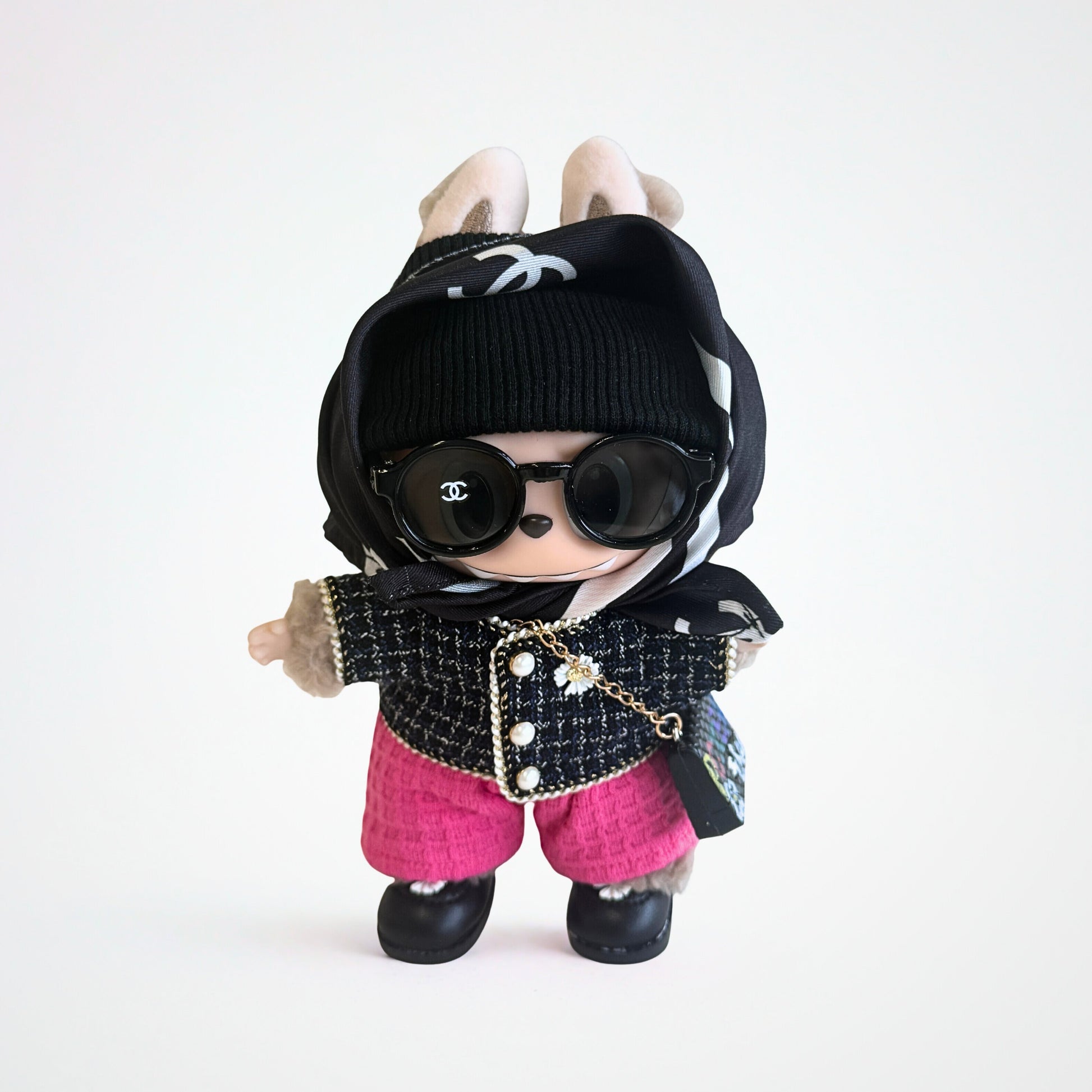 Labubu Tweed Airport Fashion Set - G-Dragon Inspired Collection (7 items) - ToyUnity