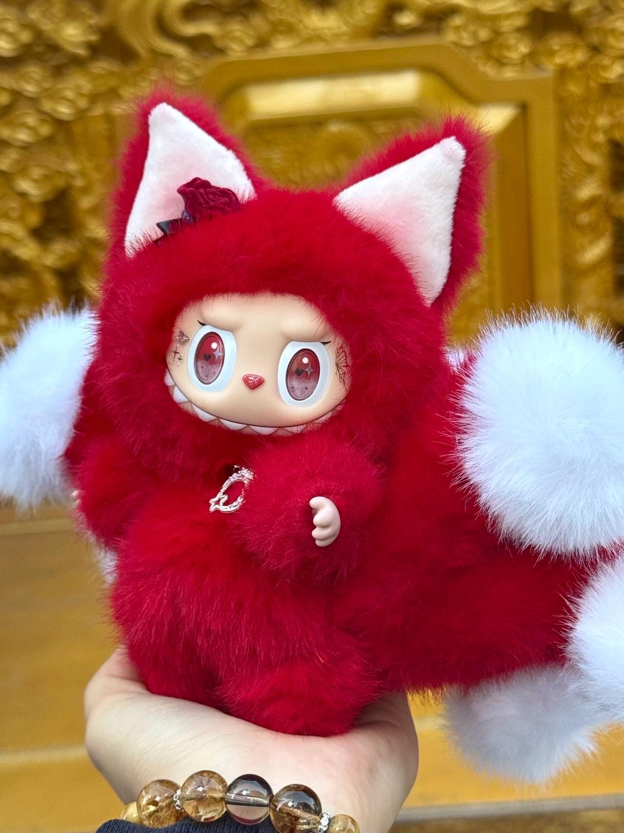 labubu Doll Original red nine tail fox Handmade Modification