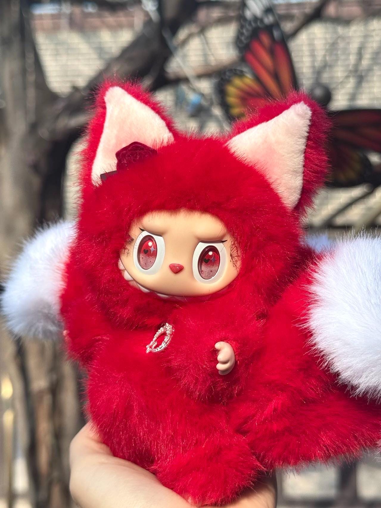 labubu Doll Original red nine tail fox Handmade Modification