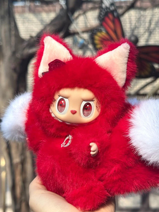 labubu Doll Original red nine tail fox Handmade Modification