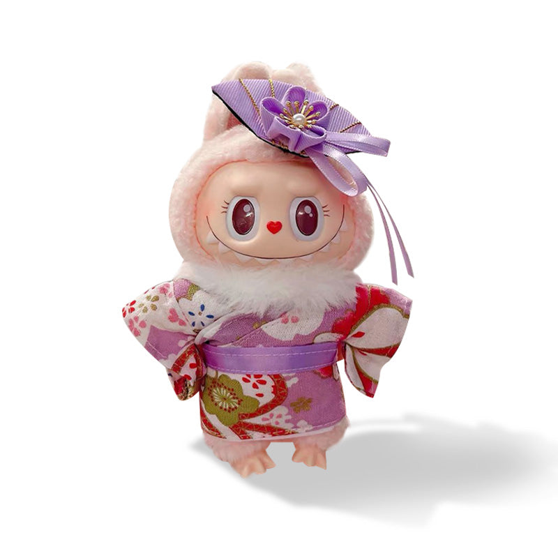 POP MART The Monsters Labubu Fashion Dress - Japanese Style Purple Kimono(Pre-order 1 -2 weeks arrive)