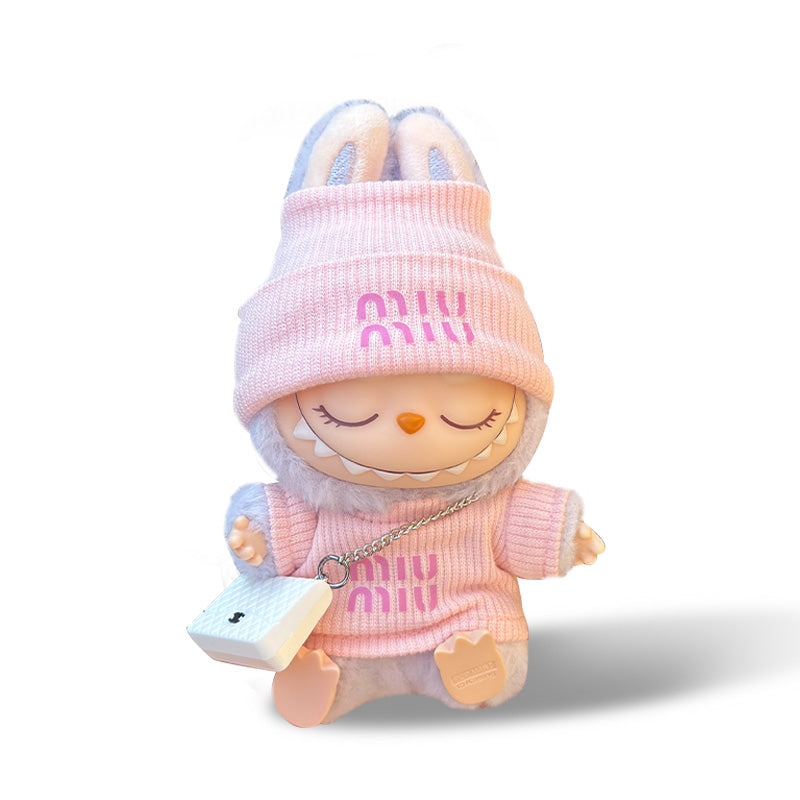 POP MART The Monsters Labubu Fashion Dress - MIUMIU Style Pink Top+Hat + Bag - ToyUnity