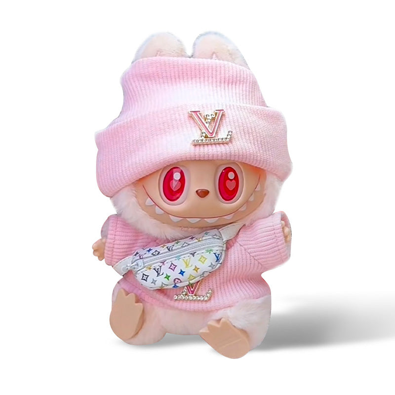POP MART The Monsters Labubu Fashion Dress - L Style Pink Top+ Hat +Bag - ToyUnity